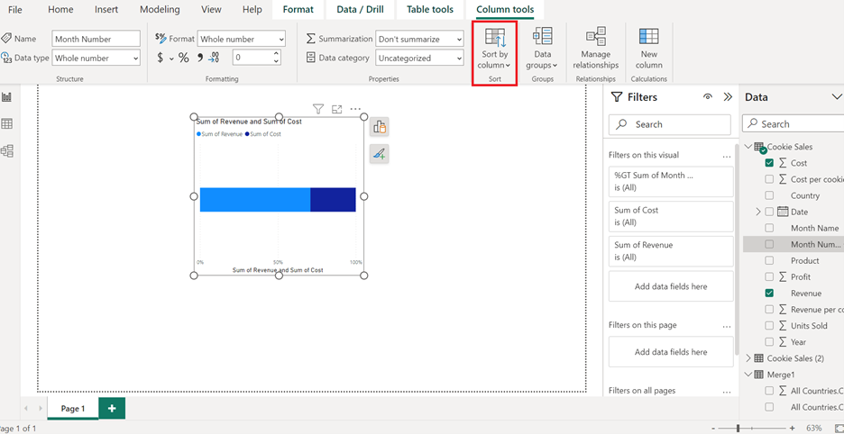 Customizing X-Axis Order in Power BI